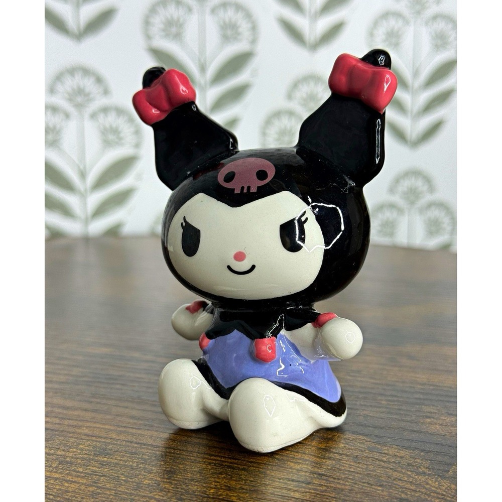 Sanrio Kuromi Ceramic Figurine Black Pink Purple Animation Collectible 2024